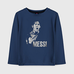 Лонгслив хлопковый детский Leo Messi scream, цвет: тёмно-синий