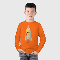 Лонгслив хлопковый детский Saitama base, цвет: оранжевый — фото 2