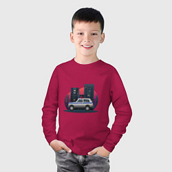 Лонгслив хлопковый детский Lada Niva 4x4 Милиция, цвет: маджента — фото 2