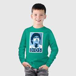 Лонгслив хлопковый детский Dios Maradona, цвет: зеленый — фото 2