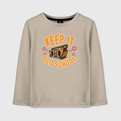 Лонгслив хлопковый детский Keep it old school, цвет: миндальный