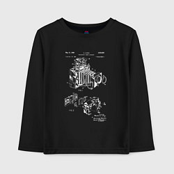 Детский лонгслив Патент винтажной фотокамеры Vintage Camera Patent