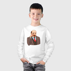 Лонгслив хлопковый детский Ленин смеётся, цвет: белый — фото 2