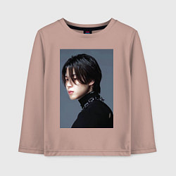 Лонгслив хлопковый детский Dark side Jimin, цвет: пыльно-розовый