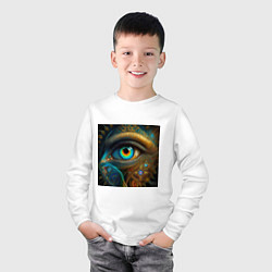 Лонгслив хлопковый детский Глаз индейца, цвет: белый — фото 2