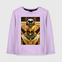 Лонгслив хлопковый детский Кот сфинкс фараон, цвет: лаванда