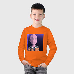 Лонгслив хлопковый детский Аниме Сайтама, цвет: оранжевый — фото 2