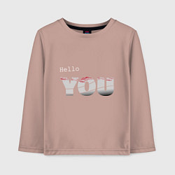 Лонгслив хлопковый детский Hello you, цвет: пыльно-розовый