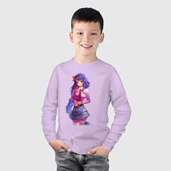 Лонгслив хлопковый детский Шогун Райден школьница, цвет: лаванда — фото 2