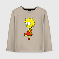 Лонгслив хлопковый детский Красивая Лиза, цвет: миндальный