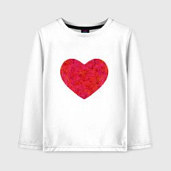 Лонгслив хлопковый детский Сердце из мазков краски, цвет: белый