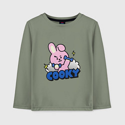 Лонгслив хлопковый детский Cooky BT21 Jungkook, цвет: авокадо