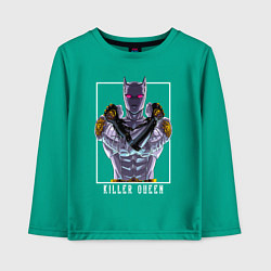 Лонгслив хлопковый детский Killer Queen anime, цвет: зеленый