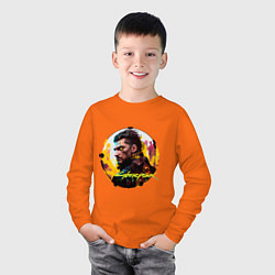 Лонгслив хлопковый детский Cyberpunk, Luxury agario style, цвет: оранжевый — фото 2