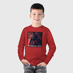 Лонгслив хлопковый детский Мудрый самурай, цвет: красный — фото 2