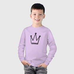Лонгслив хлопковый детский Черная корона, цвет: лаванда — фото 2