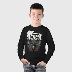Лонгслив хлопковый детский Rocknroll жив, цвет: черный — фото 2