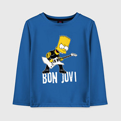 Лонгслив хлопковый детский Bon Jovi Барт Симпсон рокер, цвет: синий