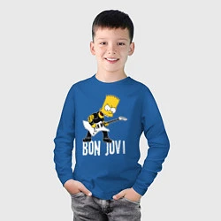 Лонгслив хлопковый детский Bon Jovi Барт Симпсон рокер, цвет: синий — фото 2