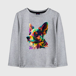 Лонгслив хлопковый детский Разноцветный корги, цвет: меланж