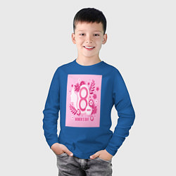 Лонгслив хлопковый детский Женский день концепция, цвет: синий — фото 2