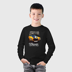 Лонгслив хлопковый детский Американский маслкар Chevrolet Camaro, цвет: черный — фото 2