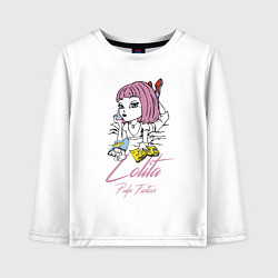 Лонгслив хлопковый детский Lolita - pulp fiction, цвет: белый