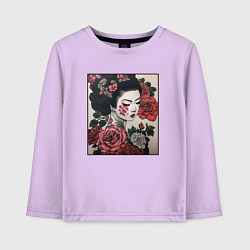 Детский лонгслив Irezumi - гейша в розах