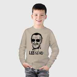 Лонгслив хлопковый детский Leegend, цвет: миндальный — фото 2
