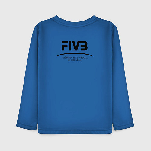 Детский лонгслив FIVB - международная федерация волейбола / Синий – фото 2