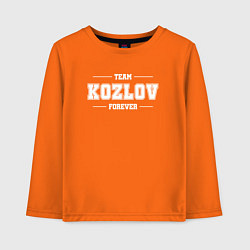 Лонгслив хлопковый детский Team Kozlov forever - фамилия на латинице, цвет: оранжевый