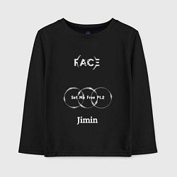 Лонгслив хлопковый детский JIMIN FACE Set Me Free, цвет: черный