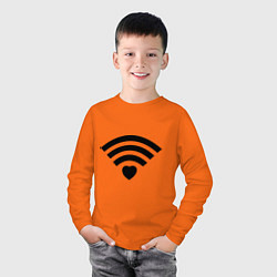 Лонгслив хлопковый детский Wi-Fi Love, цвет: оранжевый — фото 2