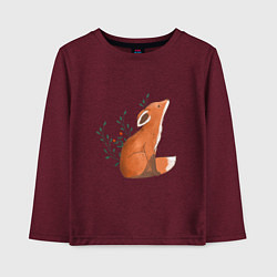 Детский лонгслив Лисица и листики