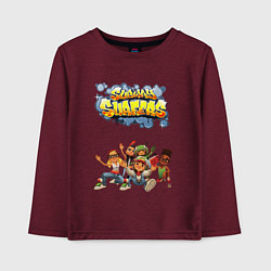 Лонгслив хлопковый детский Subway Surfers, цвет: меланж-бордовый