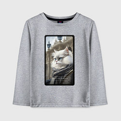 Лонгслив хлопковый детский Санкт-Петербург котик, цвет: меланж