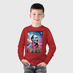 Лонгслив хлопковый детский Salvador Dali in space, цвет: красный — фото 2