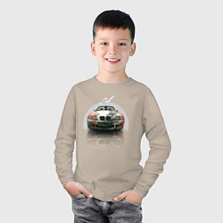 Лонгслив хлопковый детский Немецкий люксовый автомобиль BMW Z4, цвет: миндальный — фото 2
