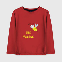 Лонгслив хлопковый детский Позитивная пчела, цвет: красный