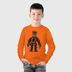 Лонгслив хлопковый детский Фредди Кошмар, цвет: оранжевый — фото 2