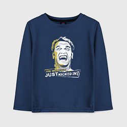 Лонгслив хлопковый детский Тренировка Арни, цвет: тёмно-синий