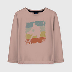 Лонгслив хлопковый детский Basketball life, цвет: пыльно-розовый