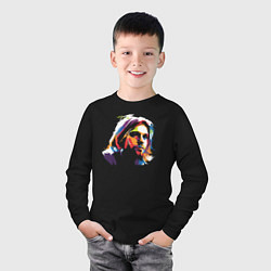 Лонгслив хлопковый детский Кобейн, цвет: черный — фото 2