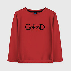 Лонгслив хлопковый детский GooD bike, цвет: красный