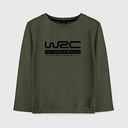 Лонгслив хлопковый детский Чемпионат мира по ралли, цвет: меланж-хаки
