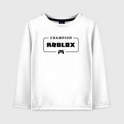 Детский лонгслив Roblox gaming champion: рамка с лого и джойстиком