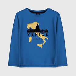 Лонгслив хлопковый детский Итальянская Венеция, цвет: синий