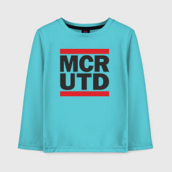 Лонгслив хлопковый детский Run Manchester United, цвет: бирюзовый
