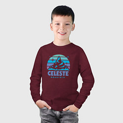 Лонгслив хлопковый детский Celeste mountain, цвет: меланж-бордовый — фото 2