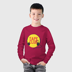 Лонгслив хлопковый детский Tape club, цвет: маджента — фото 2